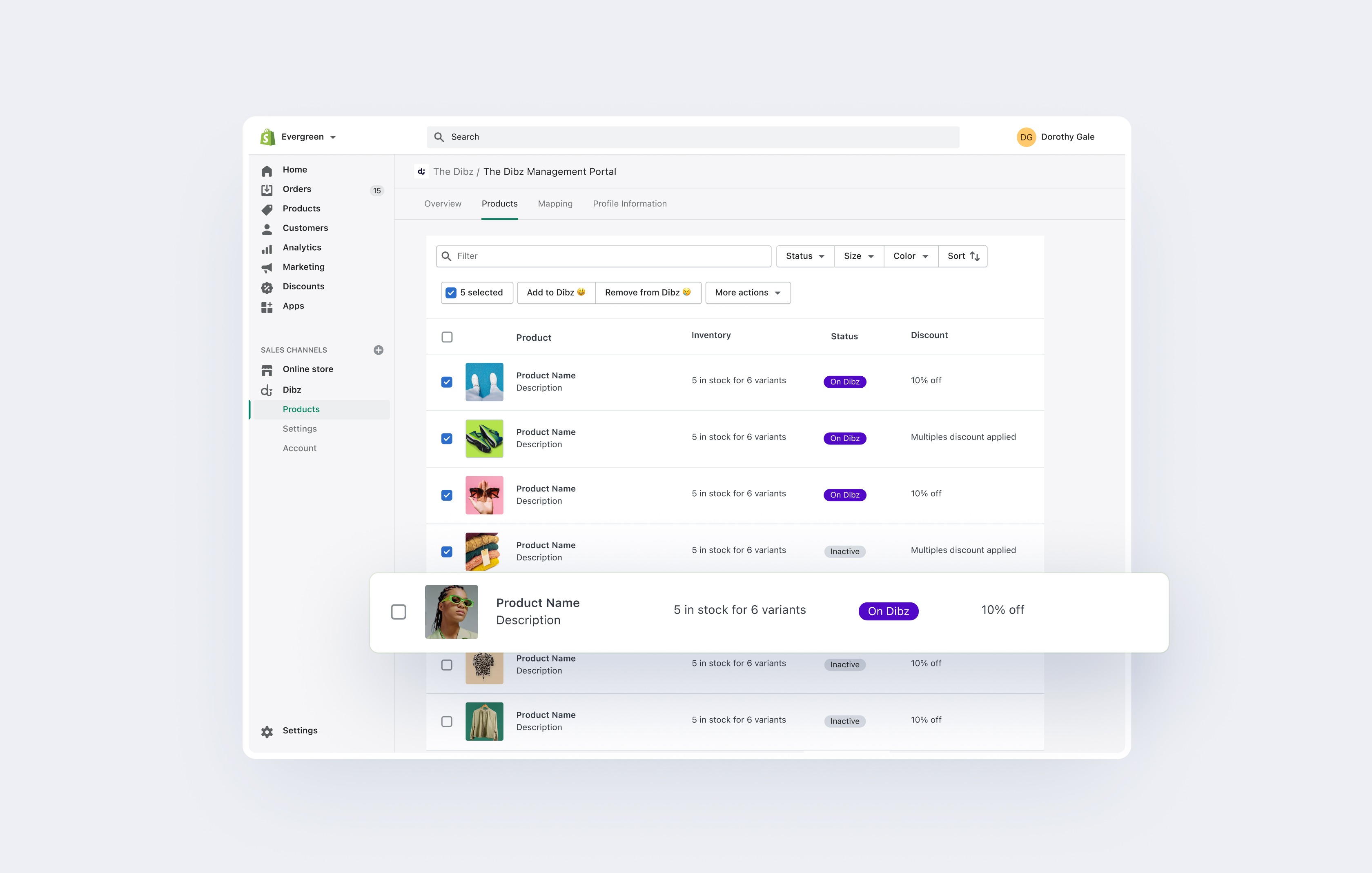 Dibz-About project sales channel app shopify