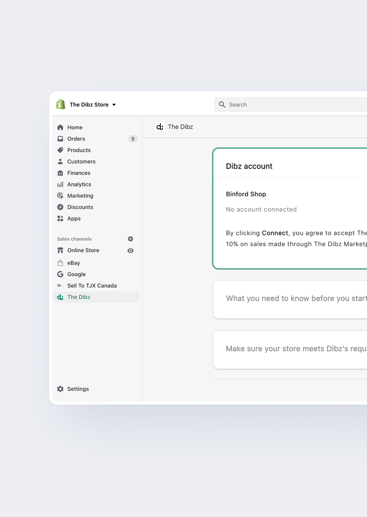 Dibz-Strategy 02 shopify api sales channel