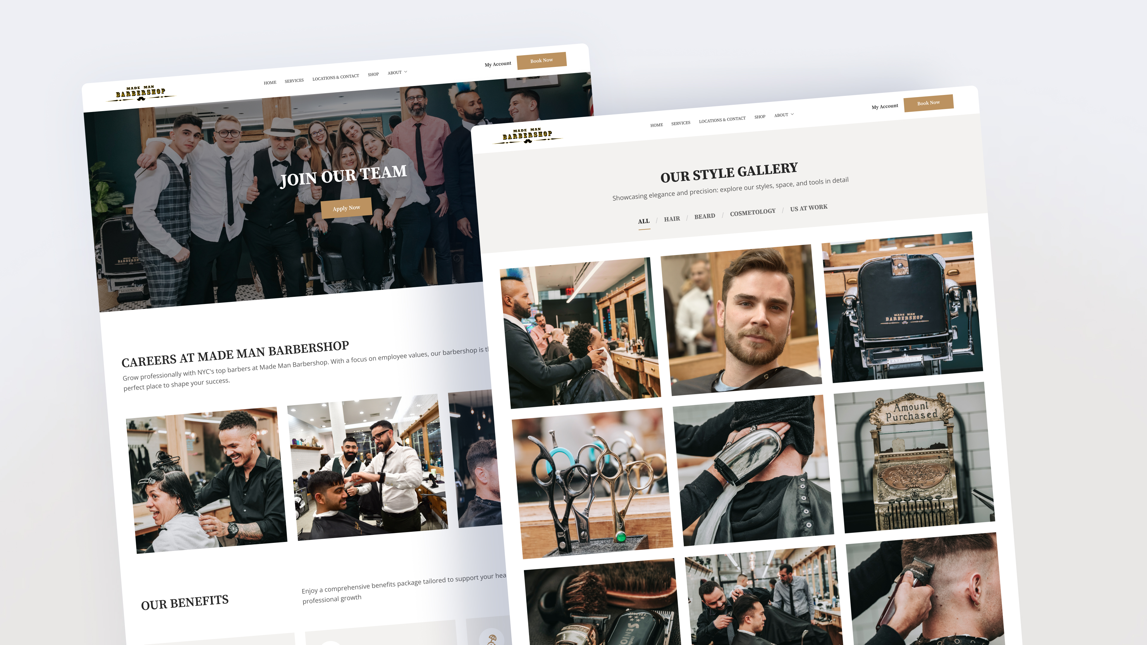 Barbershop website images
