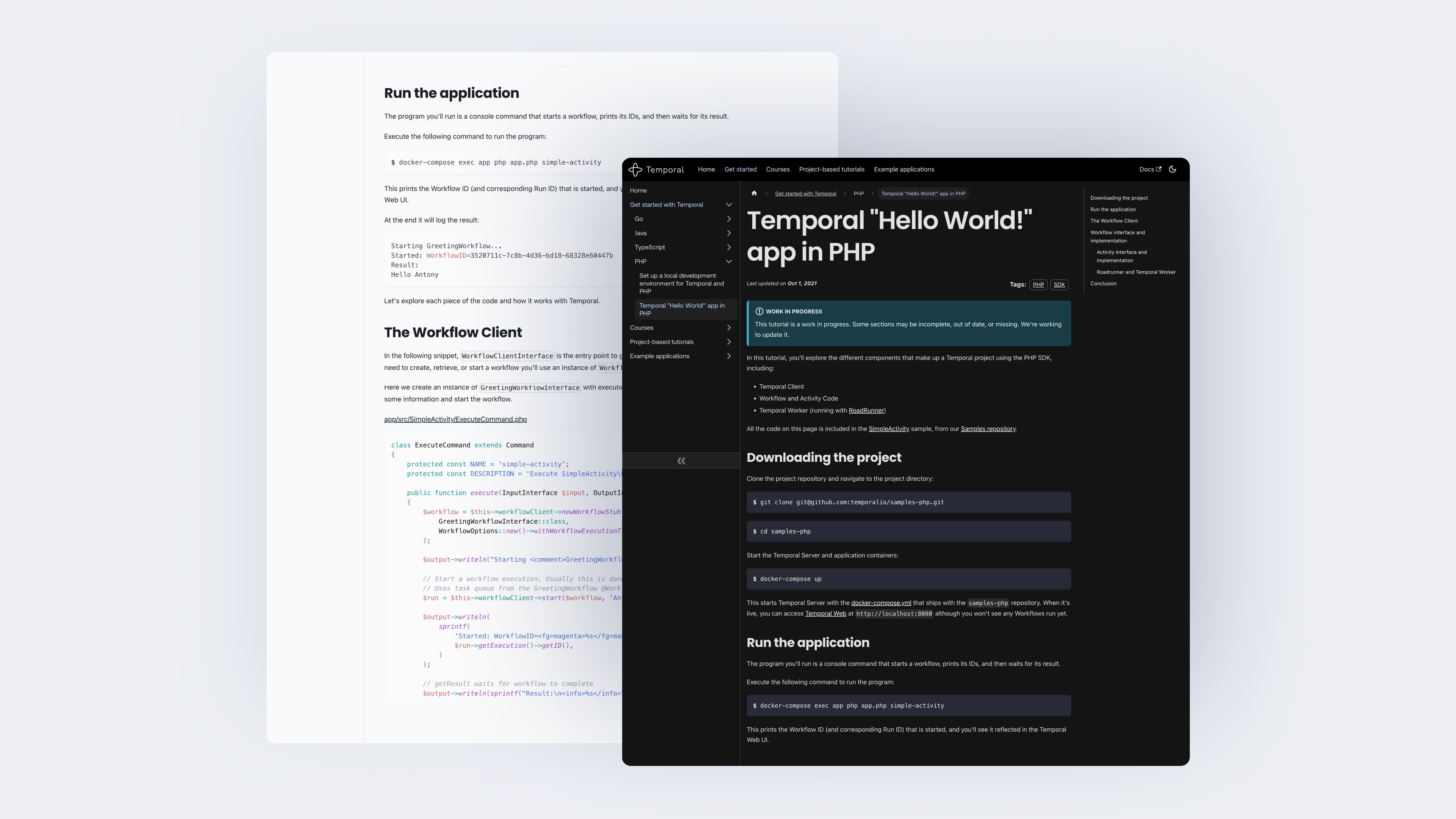Temporal Results PHP SDK development for Temporal